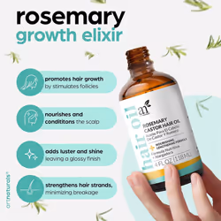 Artnaturals Organic Rosemary Castor Hair Oil + Scalp Massager