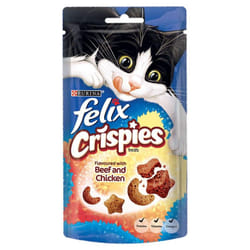 Felix Doubly Delicious Ocean Recipes Cat Food - Felix Crispies Cat Treats Beef and Chicken 45g