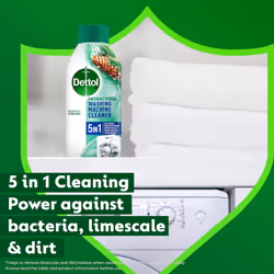 ) Dettol Washing Machine Cleaner Deep Clean, Antibacterial Washing Machine Cleaner, Drum Cleaner, Antibacterial Laundr - Green Fresh, 250 ml (Pack of 2