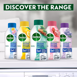 Dettol Washing Machine Cleaner,Multipack of 6 X 250ml, Total of 1.5L, Washing Machine Descaler, Drum Cleaner, Antibacterial Cleaner - Lemon