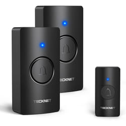 TECKNET Wireless Doorbell, Door Bells Wireless IP65 Waterproof Battery Operated Cordless Door - Black