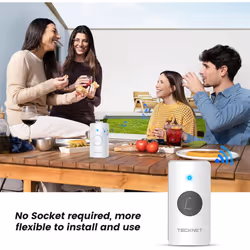 TECKNET Wireless Doorbell, Door Bells Wireless IP65 Waterproof Battery Operated Cordless Door - White