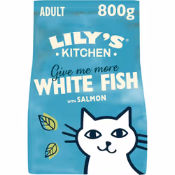 ) Lily's Kitchen Made with Natural Ingredients Adult Dry Cat Food Bag Chicken with Veggies Grain-Free Recipe 2k - White Fish ...