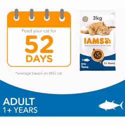) IAMS Complete Dry Cat Food for Adult - Tuna, 3 kg (Pack of 1