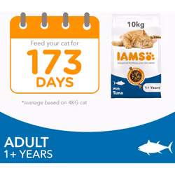 ) IAMS Complete Dry Cat Food for Adult - Tuna, 10 kg (Pack of 1