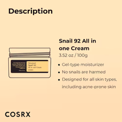 COSRX Advanced Snail 92 All in one Cream, Snail Mucin Secretion Daily