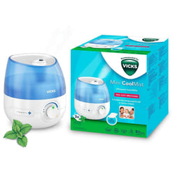 Vicks Personal Cool Mist Ultrasonic Humidifier Small, Easy to Use, Quiet - 1.8 L