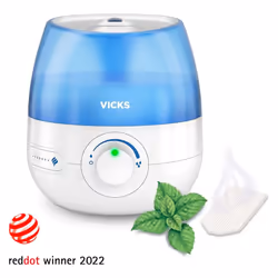Vicks Personal Cool Mist Ultrasonic Humidifier Small, Easy to Use, Quiet - 1.8 L