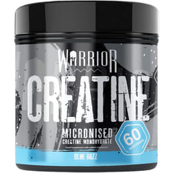 ) Warrior Creatine Monohydrate Powder Micronised for Easy Mixing and Consumption - Blue Razz, 60 Servings (Pack of 1