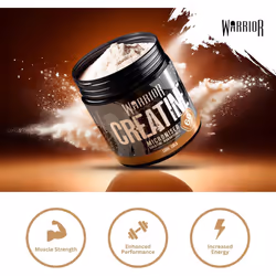) Warrior Creatine Monohydrate Powder Micronised for Easy Mixing and Consumption - Cool Cola, 60 Servings (Pack of 1