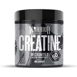 ) Warrior Creatine Monohydrate Powder Micronised for Easy Mixing and Consumption - Unflavoured, 60 Servings (Pack of 1