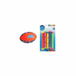 Zoggs Kid's Safe Neoprene Aqua Ball for All Ages - Orange/Blue with Star Print Pool Game,130 x 130 x 220 millimeters & Intex  ...