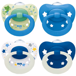 NUK Signature Day & Night Baby Dummy 18-36 months Soothes 95% of Babies Heart-Shaped BPA-Free Silicone Soothers Glow-in-the-D ...