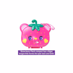 Polly Pocket Dolls and Playset, Travel Toy with Fidget Exterior, Straw-beary Patch Compact with 2 Micro Dolls and 12 Accessories, HRD35