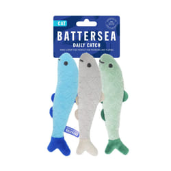 Rosewood Battersea Daily Catch, Catnip Toy For Cats & Kittens, Grey, Blue, Green