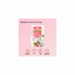 Twinings Superblends Glow Tea - Strawberry & Cucumber Green Tea with Aloe Vera & Biotin for Skincare & Hair Care, 80 x Biodegradable Tea Bags