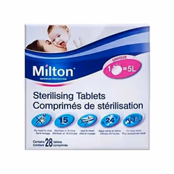 Milton Sterilising Tablets Mini 28 Steriliser Tablets for Cleaning Baby Bottles, All Breastfeeding Equipment and Baby Feeding ...