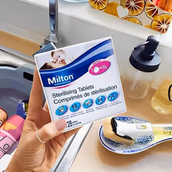 Milton Sterilising Tablets Mini 28 Steriliser Tablets for Cleaning Baby Bottles, All Breastfeeding Equipment and Baby Feeding Accessories (1)