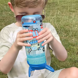 Nuby Water Bottle-No Spill Active Toddler Sippy Cup 540ml/19oz Carry Handle Freeflow Dishwasher & Steriliser Safe Suitable Beaker for 18 Months, 2Pack
