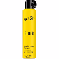 Got2b Glued Hairspray Blasting Freeze Spray Strong Hold Hairspray for Up to 72 Hours Vegan Silicone Free 300 ml