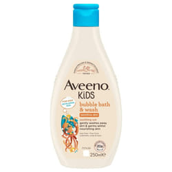 Aveeno Baby KIDS Bubble Bath Wash 250ml Enriched Soothing Oat Extract Foam Body Wash Developed for Your Little Superhero Childrens Toiletries Sets