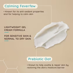 Aveeno Face CALM+RESTORE Oat Gel Moisturiser 24-Hour Hydration For Sensitive Skin With Prebiotic Oat and Calming Feverfew Fragrance Free 50ml