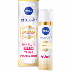 NIVEA Cellular Luminous 630 Anti Dark Spot Day Moisturiser SPF 50 40ml Hydrating Fluid Protects Darkening Photoageing Smooth  ...
