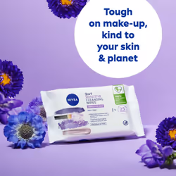 NIVEA Biodegradable Cleansing Wipes Sensitive Skin Wipes from 100 percent Plant Fibres Make Up Wipes Face Wipes Makeup Remover 25 Count Pack of 1