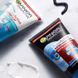 Garnier Pure Active 3in1 Clay Mask-Wash-Scrub 150ml, With Clay, Eucalyptus & Salicylic Acid, Face Cleanser For Oily Skin, Packaging May Vary
