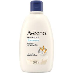 Aveeno Skin Relief Moisturising Body Wash With Soothing Triple Oat Complex Suitable Sensitive Skin Cleanses without Drying Soap Free Unscented 500ml