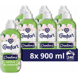 Comfort Creations Apple Blossom Fabric Conditioner with Stay Fresh technology for 100 days of freshness + fragrance* 8x 900 ml (240 washes)