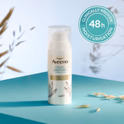 Aveeno Face CALM+RESTORE Re-Hydrating Night Cream Intensely Nourishes With Shea Butter Prebiotic Oat For Sensitive Skin Fragrance Free 50ml