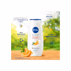 NIVEA Indulgent Moisture Orange Shower Cream 250 ml Pack of 6 Moisturising Shower Gel with Avocado Oil Luxurious Body Wash for Women Body Wash