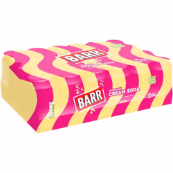 BARR since 1875 24 Pack American Cream Soda Zero No Sugar Sparkling Soft Drink with Creamy Taste American Cream Soda Fizzingly Fun 24 x 330 ml Cans
