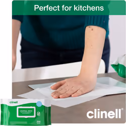 Clinell Universal Cleaning and Disinfectant Wipes for Surfaces (BCW200) The Original Pack of 200 Regular Wipes Multi Purpose Kills 99.99% of Germs