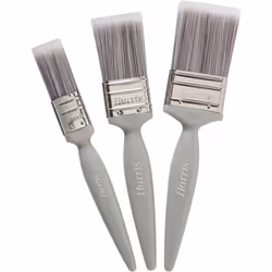 Harris Essentials Walls & Ceilings Paint Brushes, 3 Brush Pack, 1", 1.5", 2",Grey
