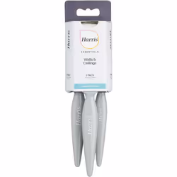 Harris Essentials Walls & Ceilings Paint Brushes, 3 Brush Pack, 1", 1.5", 2",Grey