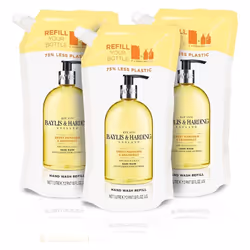 Baylis & Harding Sweet Mandarin & Grapefruit Hand Wash 1 litre Refill Pouch (Pack of 3) Vegan Friendly