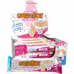 Grenade High Protein, Low Sugar Bar - Birthday Cake, 12 x 60 g