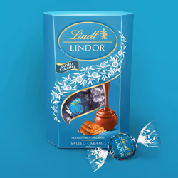 Lindt Lindor Salted Caramel Milk Chocolate Truffles Box Approx 16 balls 200g Chocolate Truffles with a Smooth Melting Filling - Easter Birthday