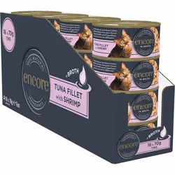 Encore 100% Natural Wet Cat Food, Tuna with Shrimp in 70 g Tins (Pack of 16)