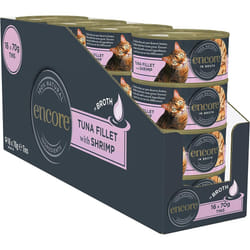 Encore 100% Natural Wet Cat Food, Tuna with Shrimp in 70 g Tins (Pack of 16)