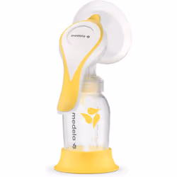 Medela Harmony Manual Breast Pump Compact Swiss design featuring PersonalFit Flex shields and Medela 2 Phase Expression tech ...