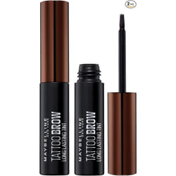 Maybelline New York Tattoo Brow Peel Off Eyebrow Gel Tint Semi Permanent Colour Waterproof Lasts up to 3 Days Colour Dark Brown Duo Bundle
