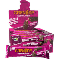 Grenade High Protein Low Sugar Bar  Dark Chocolate Raspberry 12 x 60 g