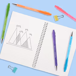 Paper Mate Flexgrip Ultra Pastel Ballpoint Pens | Medium Point (1.0mm) | Blue Ink | Pastel Barrels | 5 Count