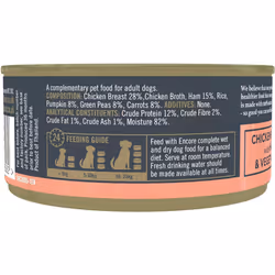 Encore 100% Natural Wet Dog Food, Chicken Breast with Ham and Vegetables in 156g Tin (Pack of 12)