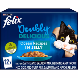 Felix Doubly Delicious Ocean Recipes Cat Food 12x100g, Pack of 4