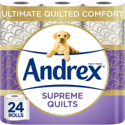 Andrex Supreme Quilts Quilted Toilet Paper ToiletRoll(Packof1)24 Count
