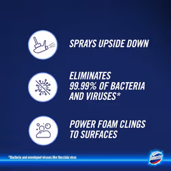 Domestos Power Foam Citrus Blast Upside Down Spray bleach-free toilet & bathroom cleaner eliminates 99.99%* of germs 6x 450 ml